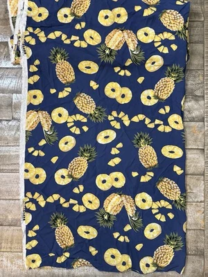 Tela de ropa de piña azul marino ligera rayón sedoso? "4 yardas, 8"" de largo" Foto 1 de 4