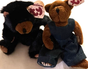 (2) Oso de peluche articulado Ty coleccionable Henry 6005 e IVAN 6029 CANADIENSE 2 osos - Imagen 1 de 3