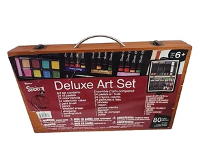 Darice Studio 71 Deluxe Art Set in Wooden Case 80 Pieces - Picture 1 of 9