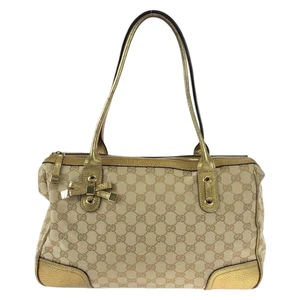 GUCCI Princy 177052 Tote Bag Schultertasche Handtasche Gold GG Canvas/Leder GG - Bild 1 von 10