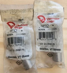 LOT OF 2Vermont Gage - .492 Plus  Pin Gage Brand New!! .492+ FREE SHIPPING  - Picture 1 of 3