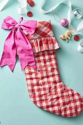 NUEVAS Medias Anthropologie Rojo Guinga Rosa Lazo Satinado Foto 1 de 3