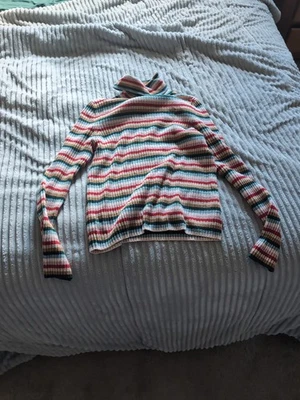 GAP Rainbow Turtleneck Stripe Pullover Sweater Women Small NEW WITH TAG - Image 1 of 3