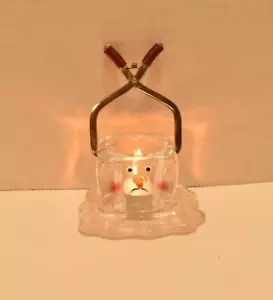 Dept 56 Melting Ice Cube Snowman with Ice Tongs Votive Tea Light Candle Holder - Picture 1 of 24