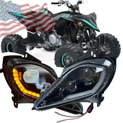 ATV LED Headlights DRL Turn Signal For Yamaha YFZ 450 Raptor 350 700 2006-2023 - Image 1 of 4