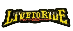 Patches Sew & Iron On Clothing Jackets Coat Motorcycle LIVE TO RIDE BIG NEW 1-7 - Picture 1 of 3