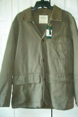 Mens Canvas Hunting Jacket Size Medium Outdoor Life Slim Fit  Canteen Green NEW - Image 1 of 2