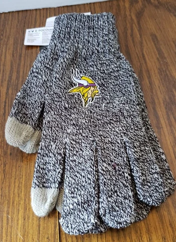 Minnesota Vikings NFL Black Speckled Utility Gloves by FOCO NWT Cover
