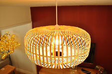 Handmade Bamboo Pendant Ceiling Lampshade, Oval Shape, Natural Brown, L016