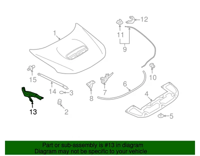 Subaru OEM 2009-2013 Forester capó bisagra izquierda 57260SC0109P nuevo en paquete Foto 1 de 3