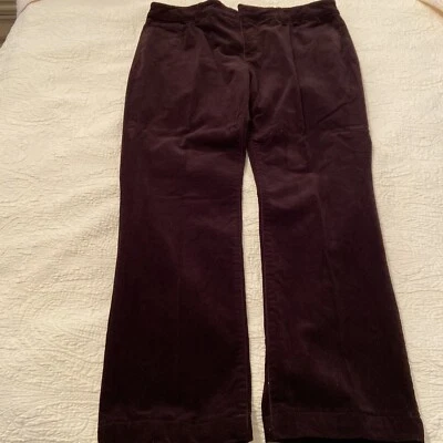 Chaps Women’s Dark Brown Crush Velvet/Corduroy Pants Madden Straight Leg Sz 12P - Image 1 of 4