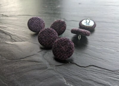 Damson Purple pure wool Abraham Moon buttons size 14, 19, 23, 25 or 31mm sets - Image 1 of 4