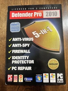 Defender Pro 2010 5-in-1 PC Software For Windows Anti-virus Spy Firewall Repair - Picture 1 of 4