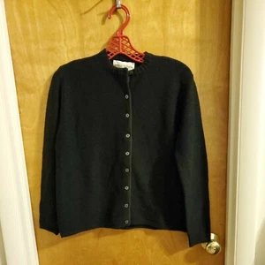 vintage Koret of California L black cardigan button up sweater - Picture 1 of 2