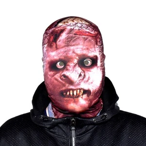 3D Effect Face Skin - Red Orc - Fabric - Halloween Mask - Picture 1 of 12