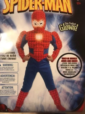 Disfraz de Spider-Man Brilla Niño HUSKY (10.5-12.5) Se enviará por correo prioritario Foto 1 de 4