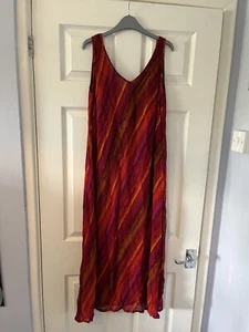 Beautiful Next Petite Size 8 Flame Midi Dress With Striped Print Detail - Picture 1 of 9