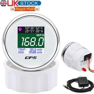 2" 52mm GPS Speedometer Odometer Gauge Waterproof for Marine Boat Car Truck UK - Picture 1 of 17