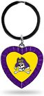 NCAA East Carolina Pirates NCAA Rhinestone Heart Colored Keychain, Purple,...