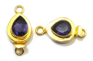 2 Pcs Amethyst Box Clasp 1 Strand 18k Gold Plated Jewelry Making vn-350 - Picture 1 of 1