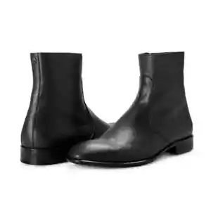 Roberto Cavalli Ankle Boots Shoes Men's Off Black Textured Leather sz 7-12 - Picture 1 of 8
