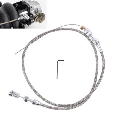 36" Length Adjustable Car Throttle Accelerator Cable Modified Replacement Silver Foto 1 de 4