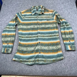 Eddie Bauer Shirt Mens Large Tall Green Brown Fleece Button Up Aztec Southwest - Picture 1 of 8