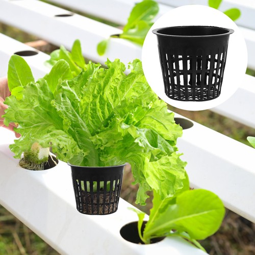 50Pcs Black Plastic Hydroponic Net Pots Reusable Planting Containers ...