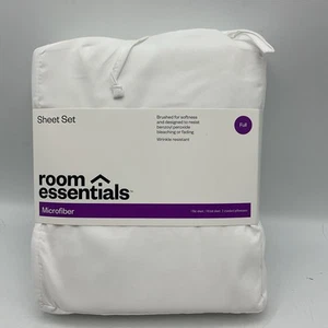 Room Essentials Microfiber Sheet Set Full Size White - Picture 1 of 6