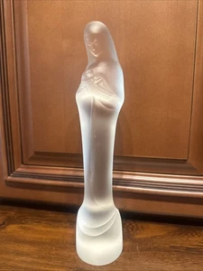 Vintage 1929 Stef Uiterwaal Pressed Frosted Glass Madonna with Child - Picture 1 of 11