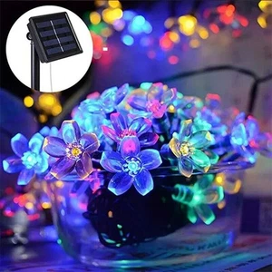 220 LED Solar Christmas String Lights Flower Fairy Garden Outdoor Party Lamp - Picture 1 of 43