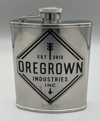Frasco de acero inoxidable OREGROWN. Publicidad Cannabis Cultivation Co.  Foto 1 de 4