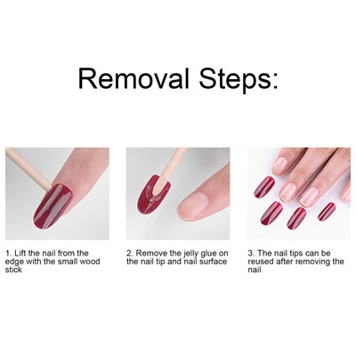 Gradient Pointed Fake Nails Tips Set Colored Full Cover False Nails with File - Image 1 of 4