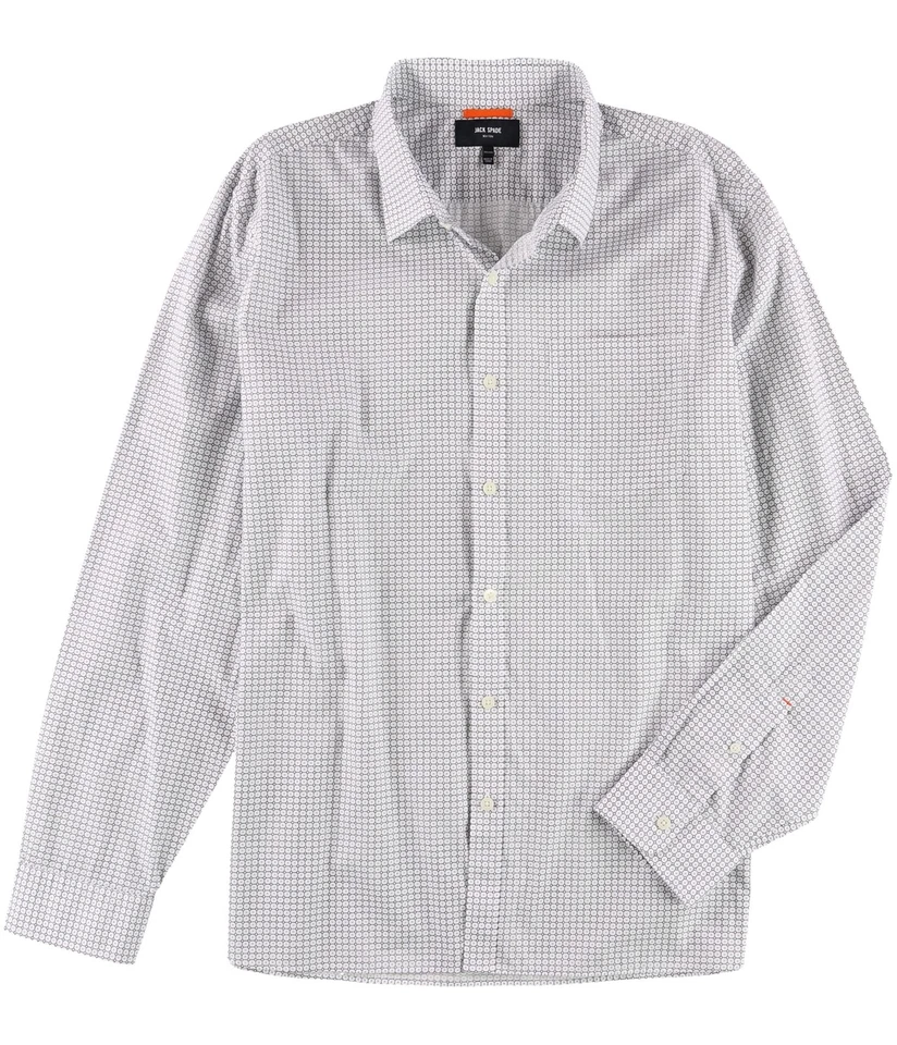Jack Spade Mens Geometric Button Up Shirt, White, XX-Large - Image 1 of 1