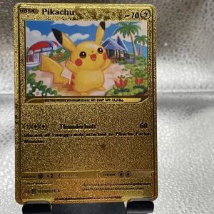 Pikachu 075/073 HP70 Pokemon Gold Textured Foil Fan Art Collector P4 Free Shp - Picture 1 of 2