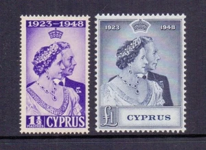 CHIPRE 1948 BODA DE PLATA (2) MNH GATO £61 - Imagen 1 de 2