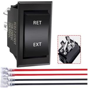mankk Reverse Polarity Momentary Rocker Switch 12V DC 20A 4 Pin DPDT (ON)-Off-(O - Picture 1 of 6