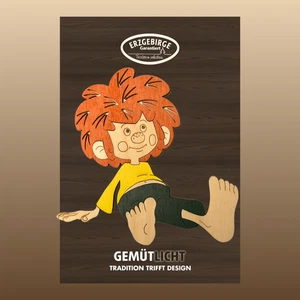 WEIGLA - Figura de colección Pumuckl I taburete de borde de madera I decoración de los Montes Metálicos - Imagen 1 de 11
