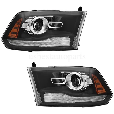 FIT FOR 2013-2018 DODGE RAM 1500 2500 3500 HEADLIGHTS LED DRL PROJECTOR HEADLAMP - Image 1 of 4