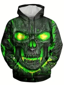 Green Skull Hoodie Size U.S Large (40) - Picture 1 of 5