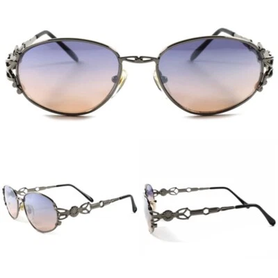 Gafas de sol ovaladas genuinas vintage años 70 80 elegantes lentes de dos tonos moda para mujer Foto 1 de 4