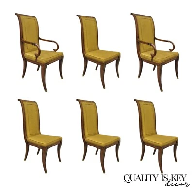 Karges Французский Регентский Стиль Klismos Сабля Ножка Ореховый Обеденный Стул - Набор из 6 - Изображение 1 из 4