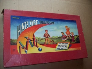 vintage 1944 Hats off Bowling game Transogram Gold Medal Complete wooden pieces - Picture 1 of 9