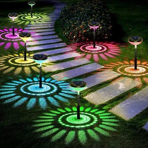 Bright Pathway Lights 8 Pack Color Changing+Warm White LED Solar Lights Outdoor - Picture 1 of 6