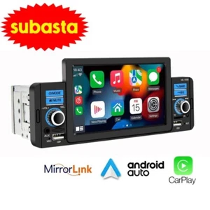 Radio de coche 1 Din 5" Apple CarPlay Android Auto Bluetooth Reproductor MP5 - Imagen 1 de 14