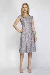 Alex Evenings Short A-Line Applique Dress with Cap Sleeves SIZE 6 NEW - Imagen 1 de 5