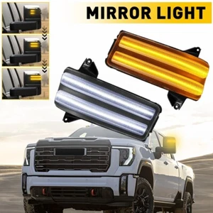 Switchback LED Mirror Towing Light For GMC 20-24 Sierra Silverado 2500HD 3500HD - Picture 1 of 10