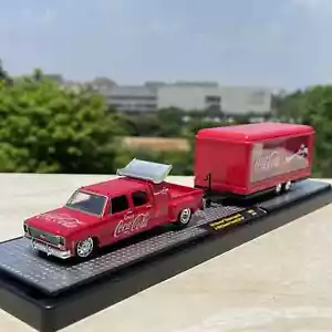 1/64 Chevrolet pickup trailer Coca Cola SET alloy car model GIFT - Picture 1 of 5