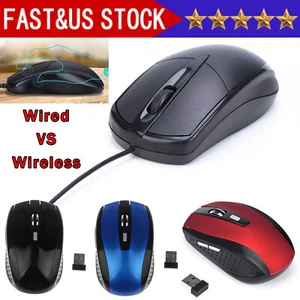 USB 2.0 Optical Wired Scroll Wheel Mouse PC Laptop Notebook Desktop Black Mice - Picture 1 of 20