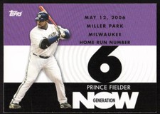 2007 Topps Generation Now  Prince Fielder #GN402 Milwaukee Brewers